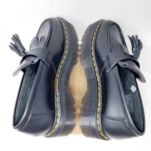 Dr Martens Adrian Quad Shoes Mens 9 Black Platform Academia Kiltie Chunky Loafer main image 11